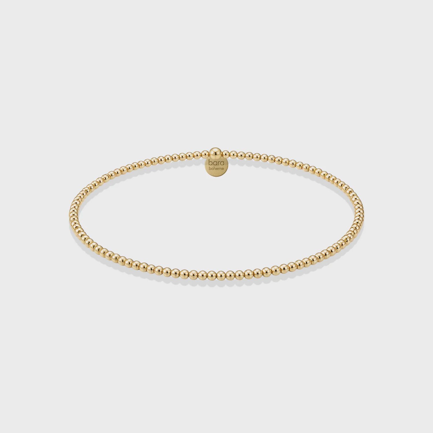 BARA BOHEME CLASSIC 2MM GOLD BEADED BRACELET