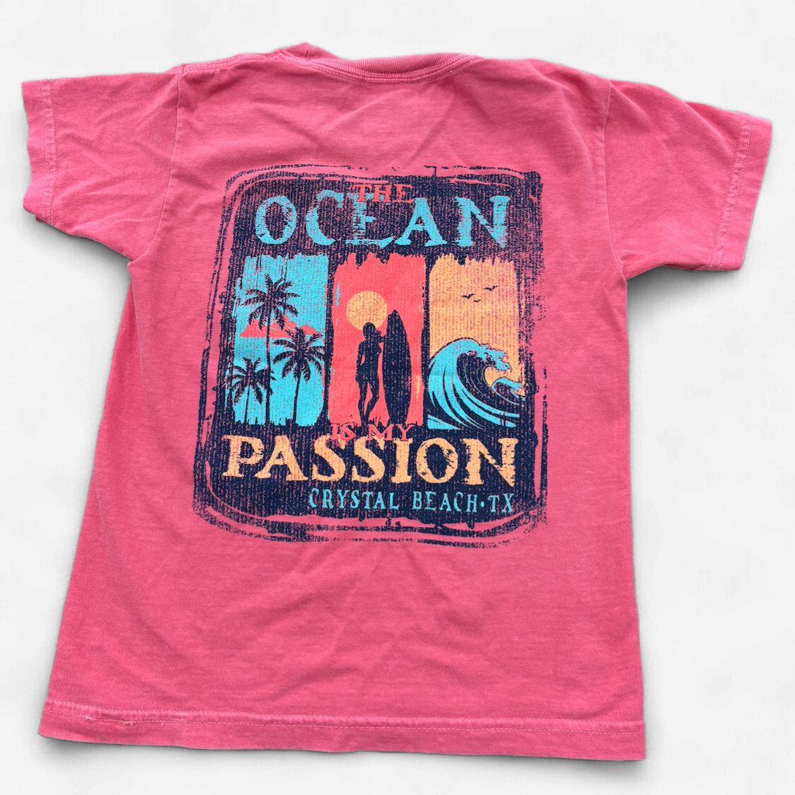 THE OCEAN IS MY PASSION  YOUTH SS TEE - WATERMELON