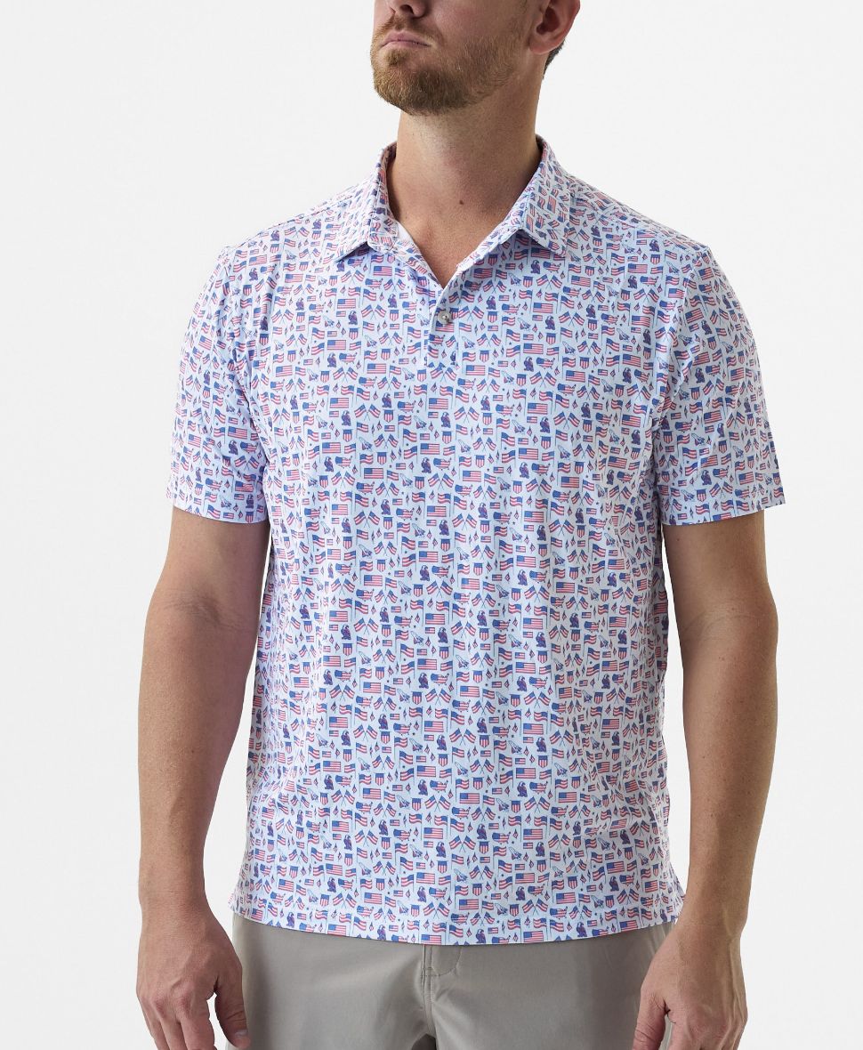 BURLEBO PERFORMANCE POLO - OLD GLORY