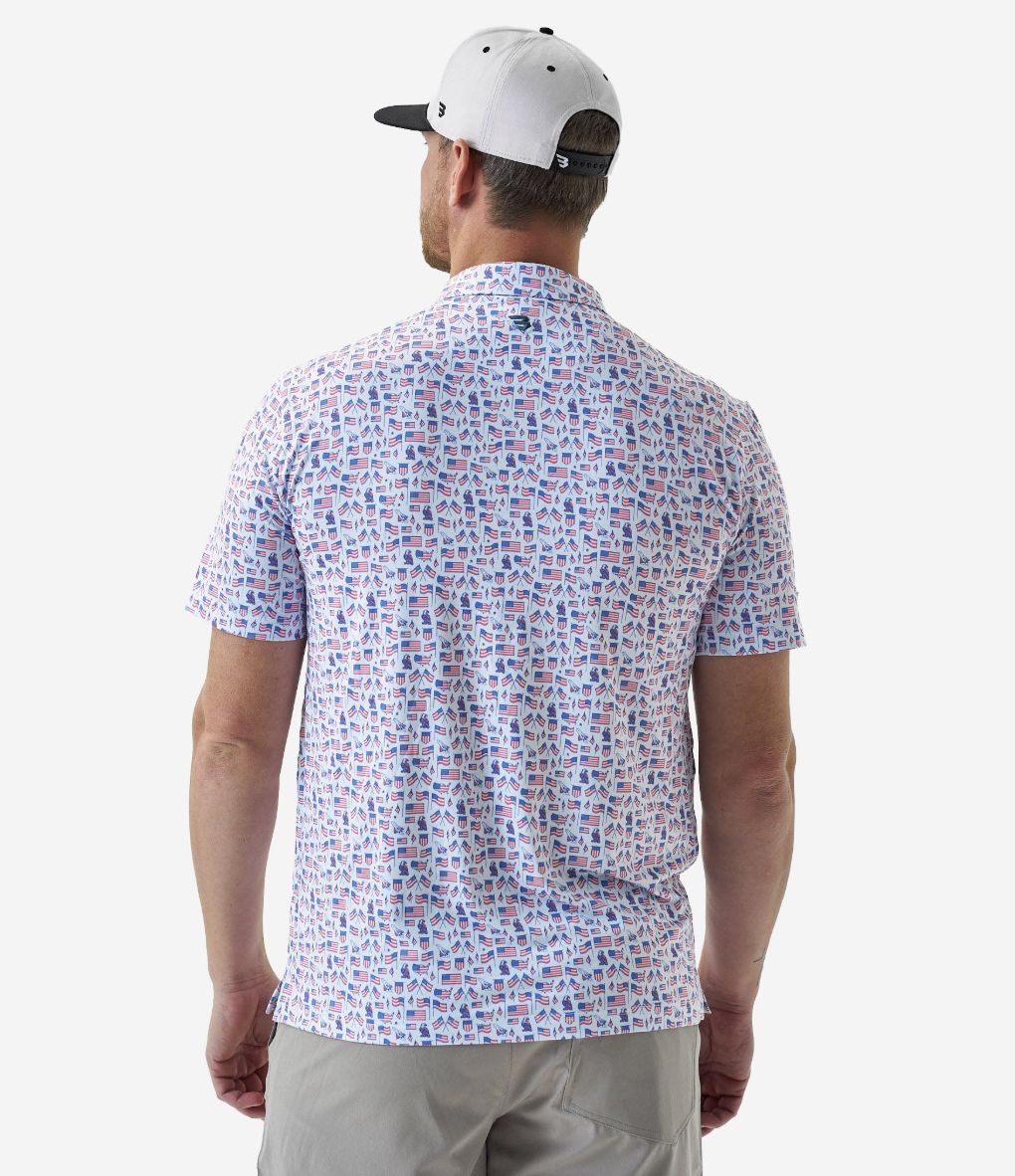 BURLEBO PERFORMANCE POLO - OLD GLORY