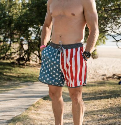 BURLEBO SWIM TRUNKS - THROWBACK USA