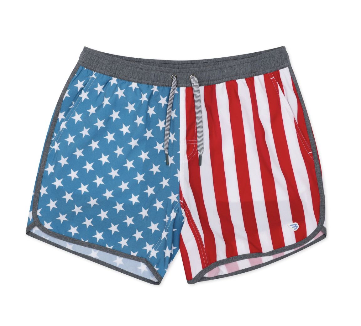 BURLEBO SWIM TRUNKS - THROWBACK USA