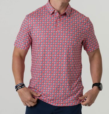 BURLEBO PERFORMANCE POLO - AMERICAN FLAGS