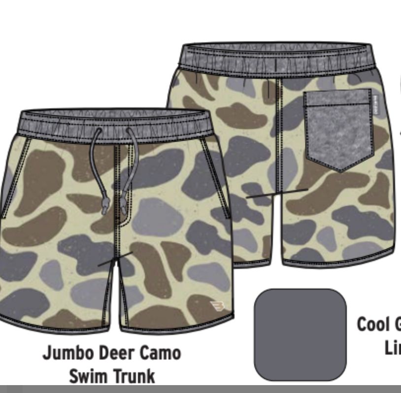 BURLEBO YOUTH - SWIM TRUNKS - JUMBO CLASSIC DEER CAMO