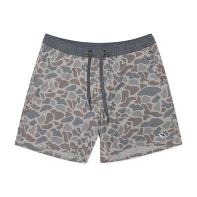BURLEBO ATHLETIC SHORT - CLASSIC DEER CAMO LENGTH 7 - GREY LINER