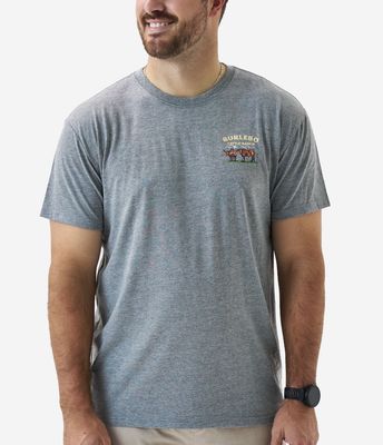 BURLEBO S/S TEE - CATTLE RANCH - DARK HEATHER GREY