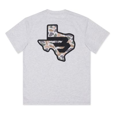 BURLEBO S/S TEE - TEXAS CAMO FLYING B - ASH GREY