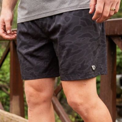 BURLEBO ATHLETIC SHORT - BLACK CAMO LENGTH 7 - BLACK LINER