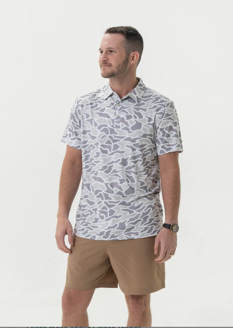 BURLEBO PERFORMANCE POLO - WHITE CAMO