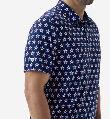 BURLEBO PERFORMANCE POLO - TEXAS VINTAGE (NAVY)