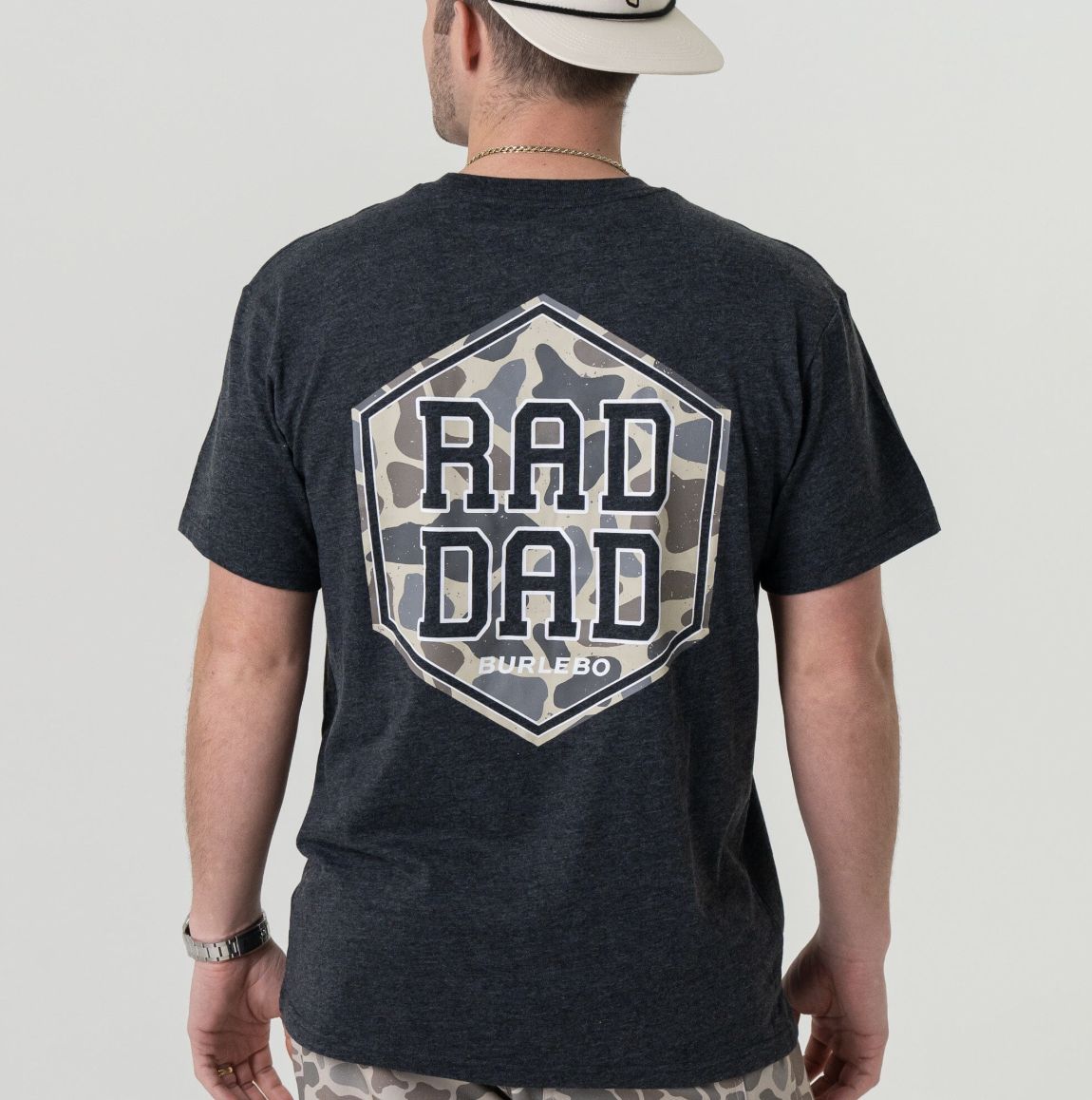 BURLEBO S/S TEE - RAD DAD DEER CAMO - HEATHER BLACK