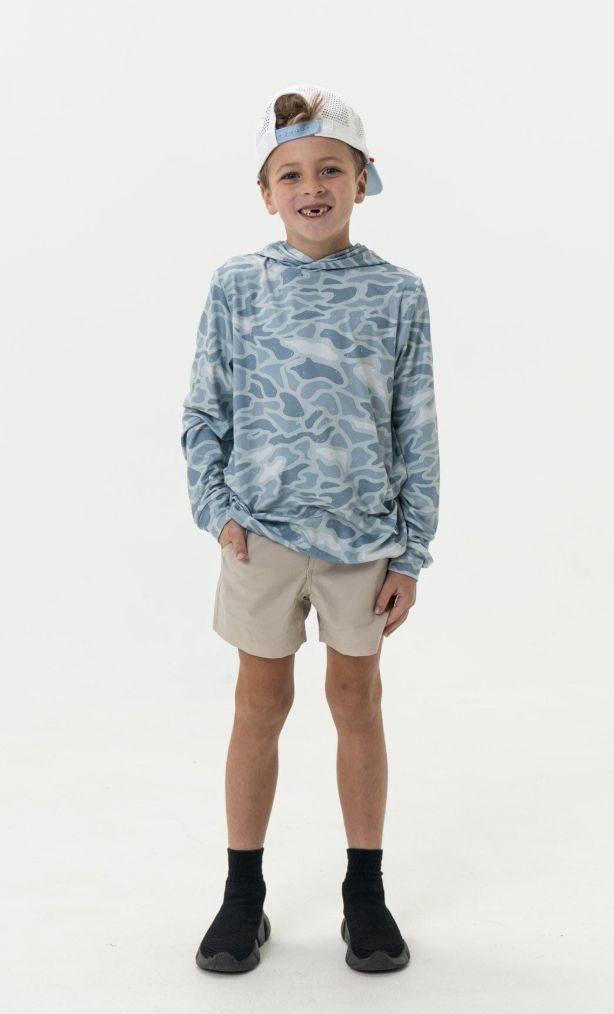 BURLEBO YOUTH - PERFORMANCE HOODIE - SEASIDE CAMO