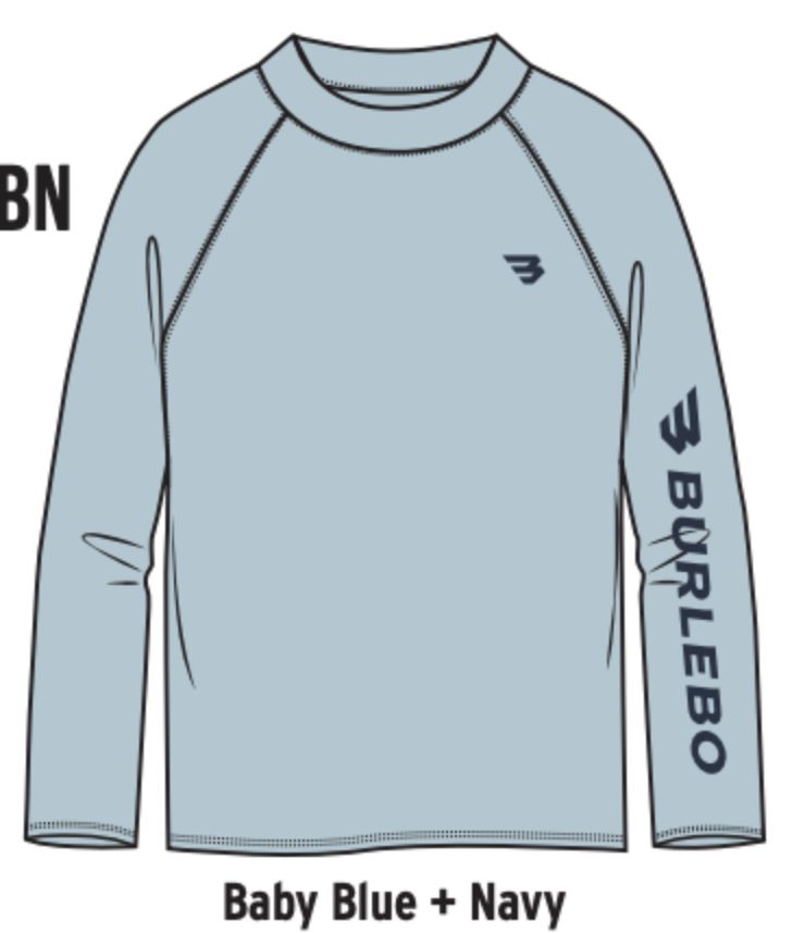BURLEBO YOUTH - RASHGUARD  - BABY BLUE AND NAVY