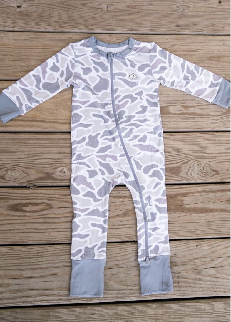 BURLEBO BABY ZIP UP - WHITE CAMO