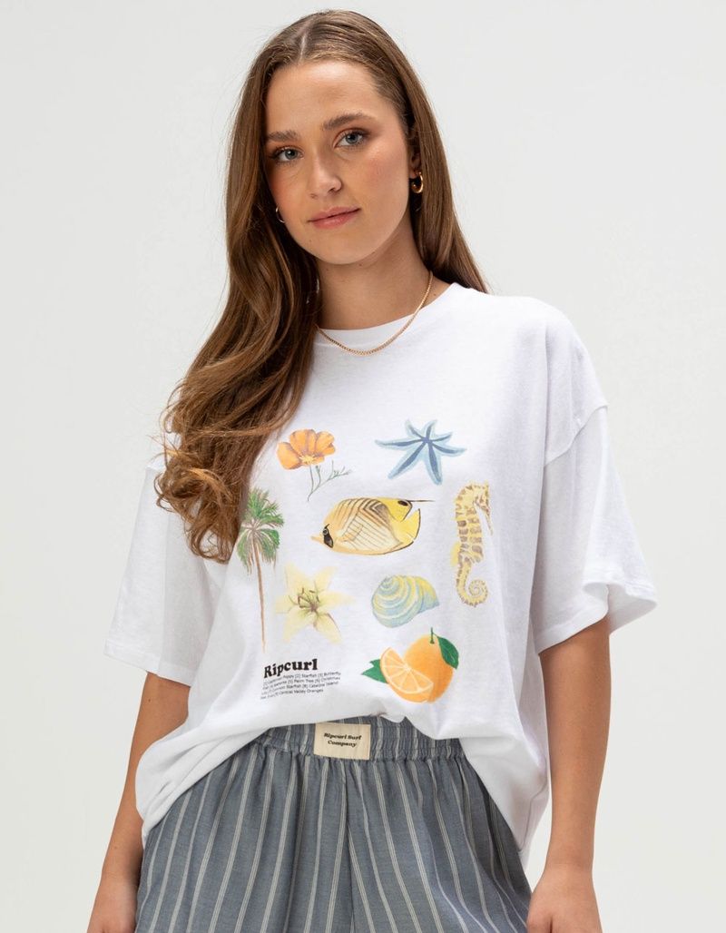 RIP CURL POOLSIDE HERITAGE TEE OPTICAL WHITE