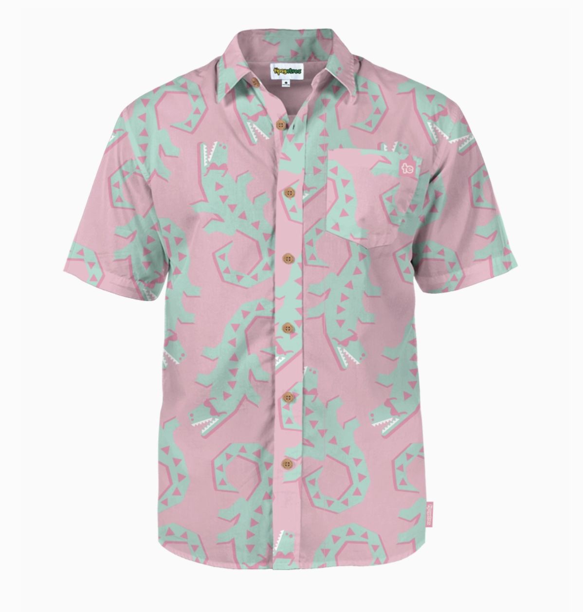 TIPSY ELVES GOOD TIME GATOR BUTTON DOWN SHIRT - MEN'S HAWAIIAN SHIRT