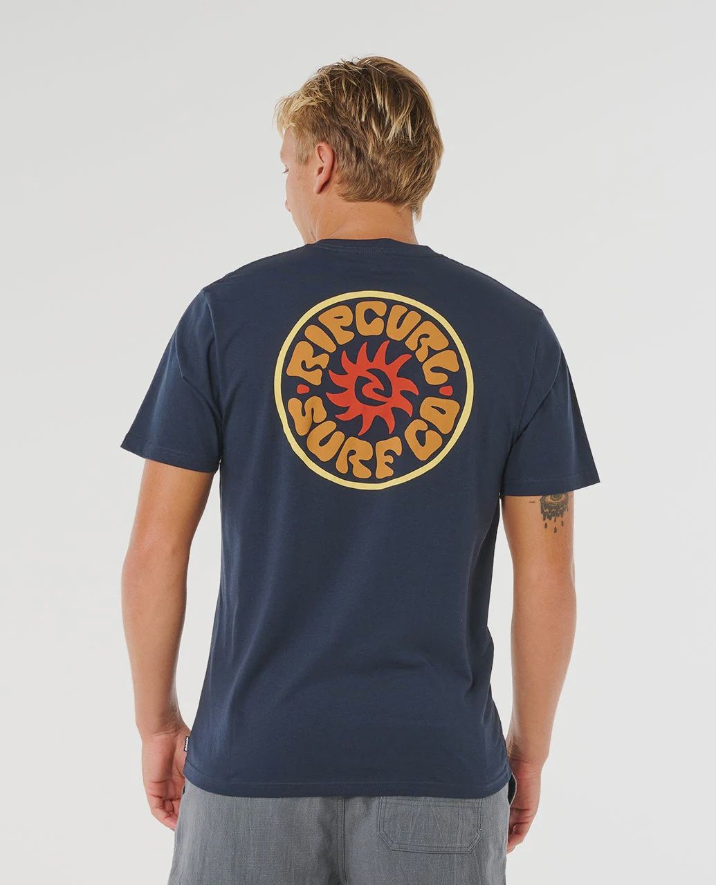 RIP CURL DARK NAVY PACIFIC RINSE STACKED TEE