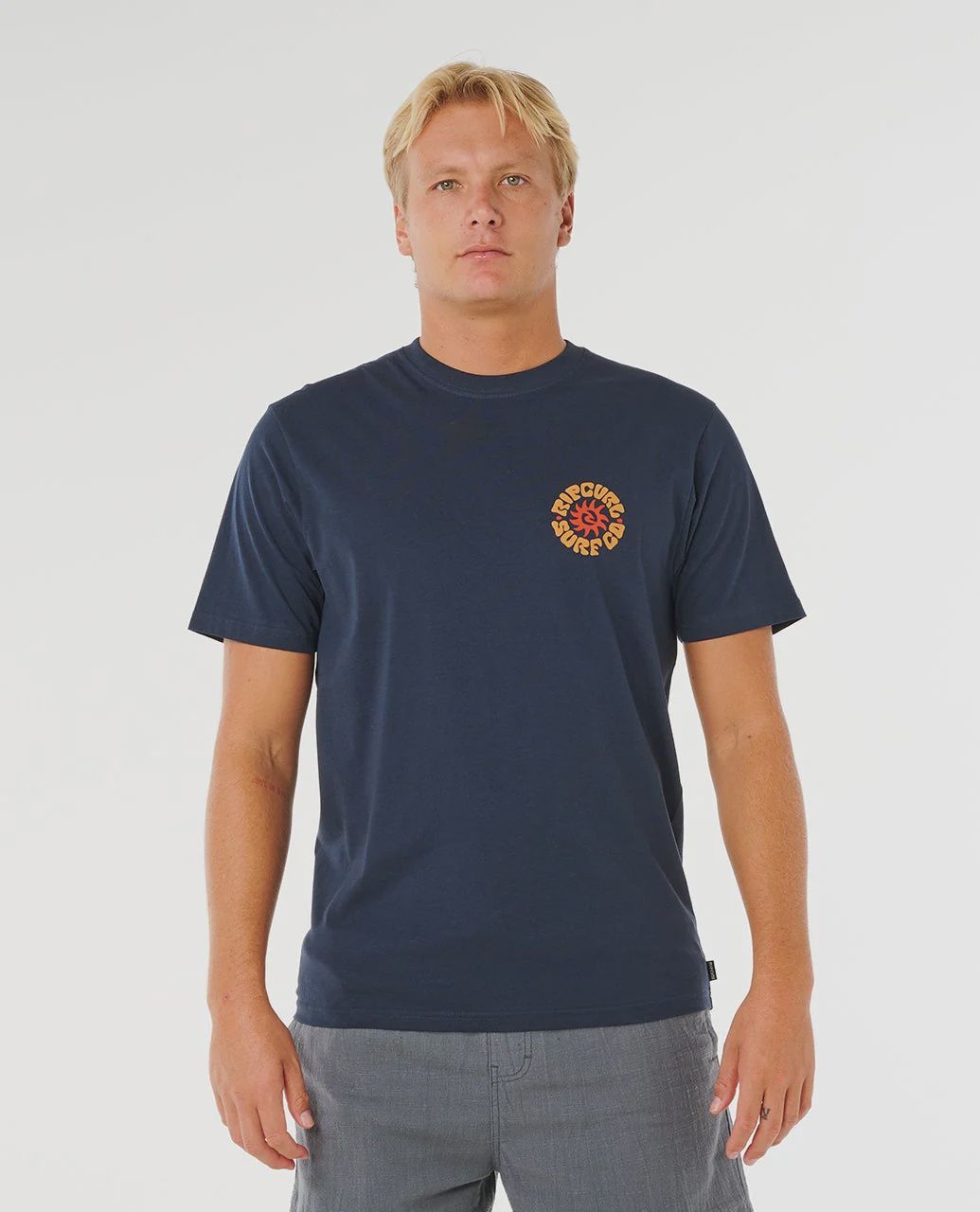 RIP CURL DARK NAVY PACIFIC RINSE STACKED TEE