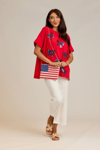RED AMERICANA SPARKLE TOP