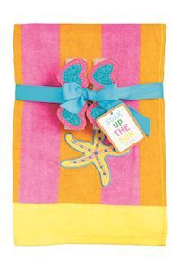 ORANGE TERRY CLOTH TOWEL SET