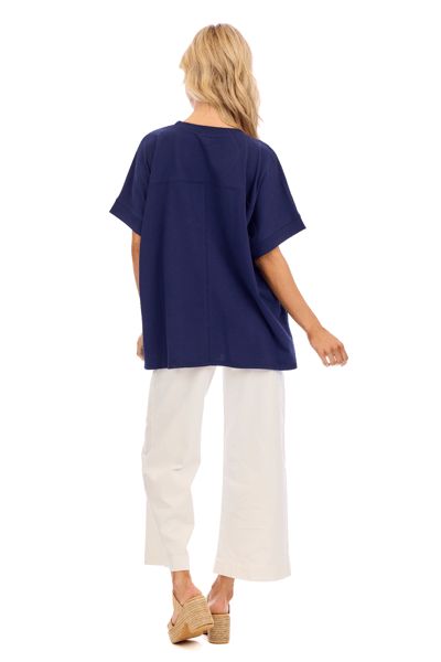 NAVY AMERICANA SPARKLE TOP