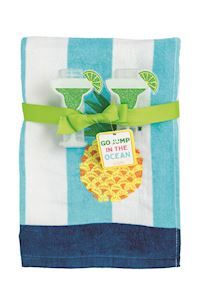 BLUE TERRY CLOTH TOWEL SET