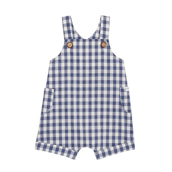 NAVY GINGHAM SHORTALL