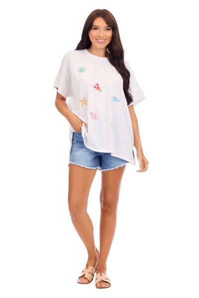 LALA EMBROIDERED TOP