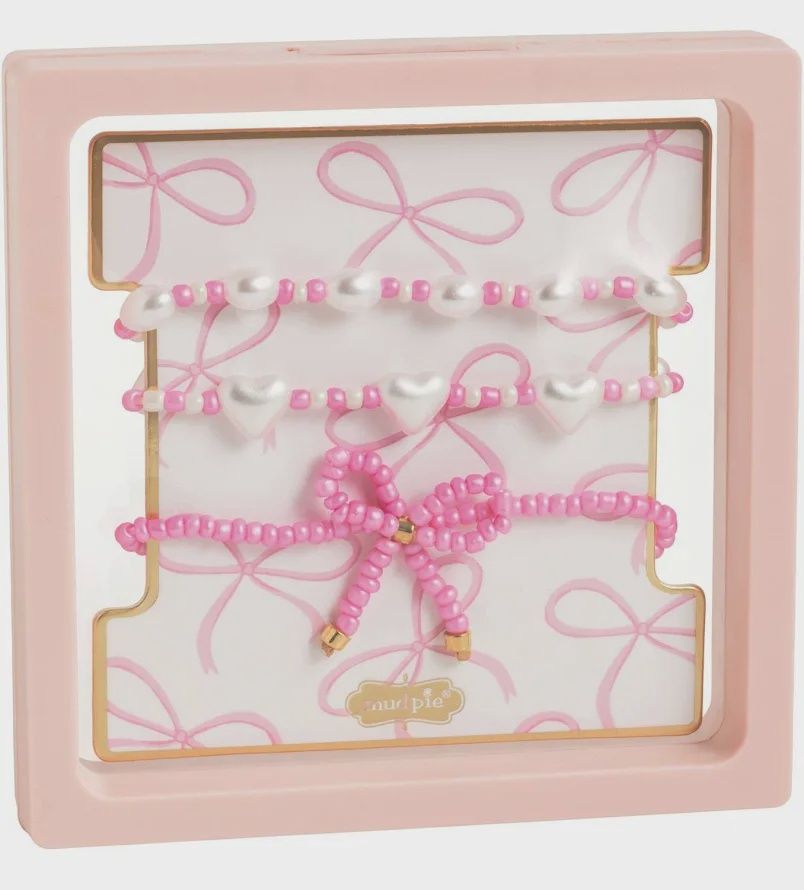 PINK BOW BRACELET SET