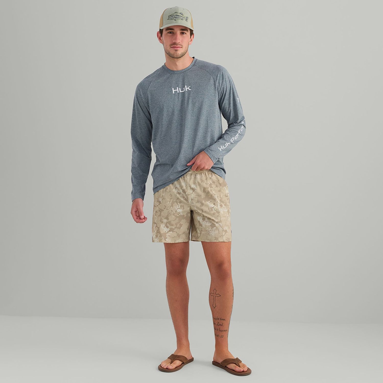 HUK AIRWEIGHT KC PRINTED SHORTS