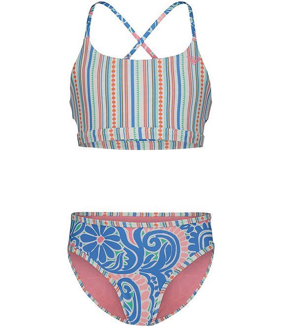 ROXY GIRLS CASCA IS REV BIKINI SET SILVER LAKE BLUE
