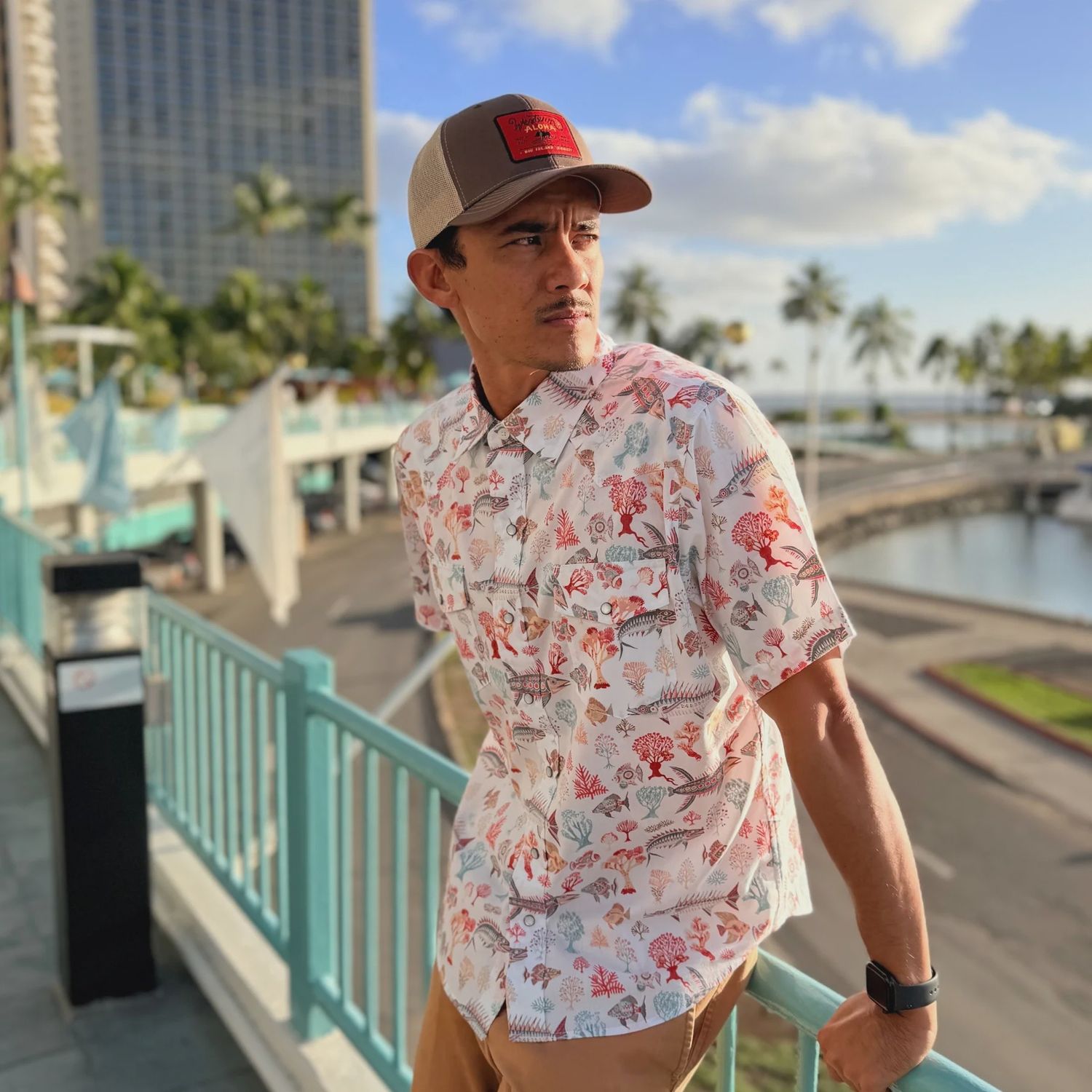 WESTERN ALOHA REEF RAGE SS SNAP SHIRT