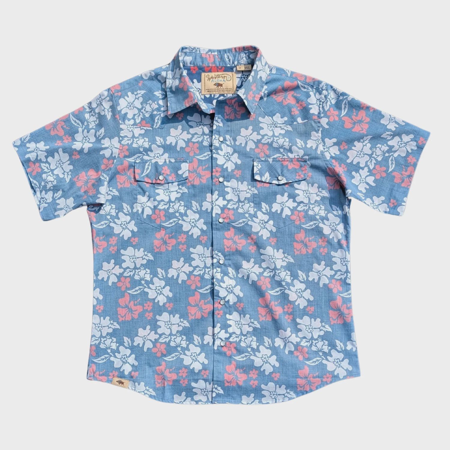 WESTERN ALOHA TAHITIAN PAREU SS RED WHITE BLUE