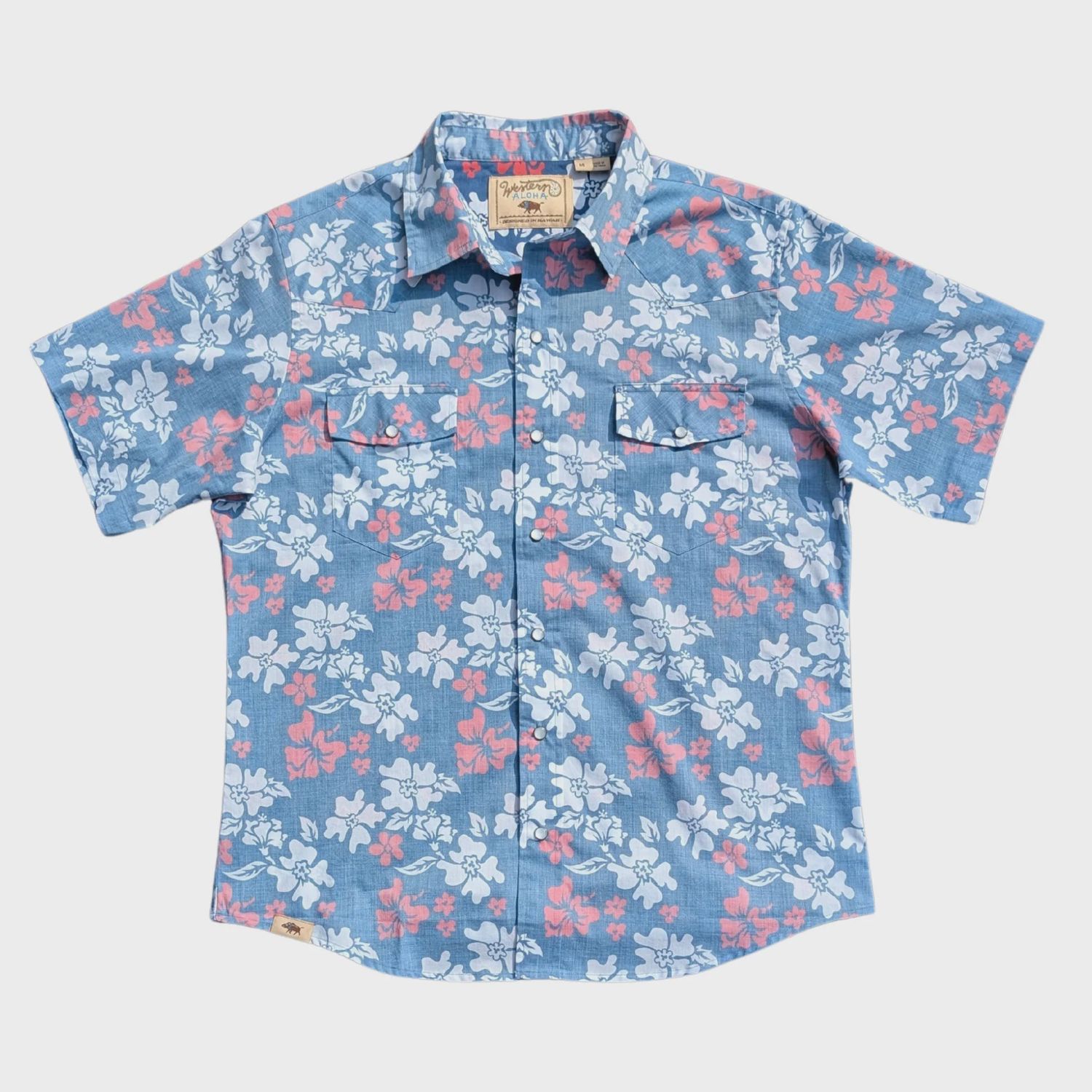 WESTERN ALOHA TAHITIAN PAREU SS RED WHITE BLUE