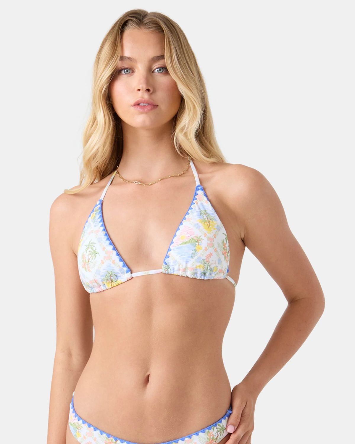 ROXY CATCH MY DRIFT TIKI TRIANGLE-WHITE/LIGHT MULTI