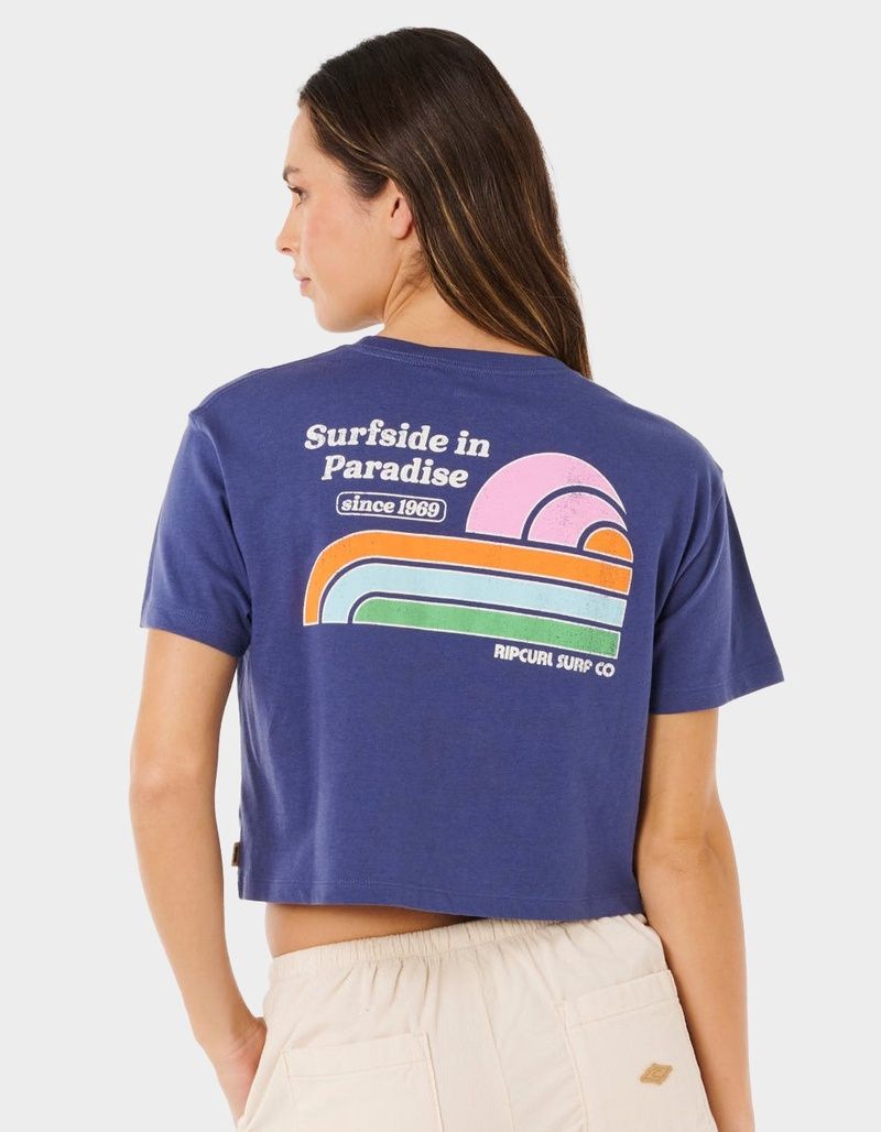 RIP CURL SURF SIDE CROPPED TEE NAVY