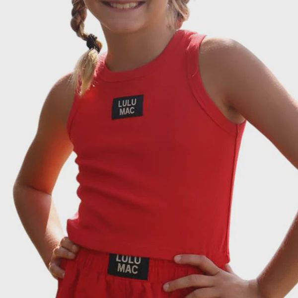 LULU MAC KIDS SOLID TANK-RED