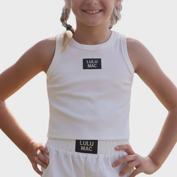 LULU MAC KIDS SOLID TANK-WHITE