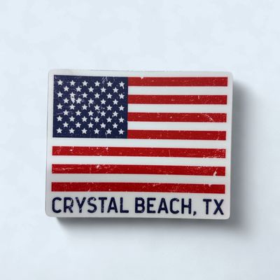 AMERICAN FLAG - CRYSTAL BEACH, TX | STICKER