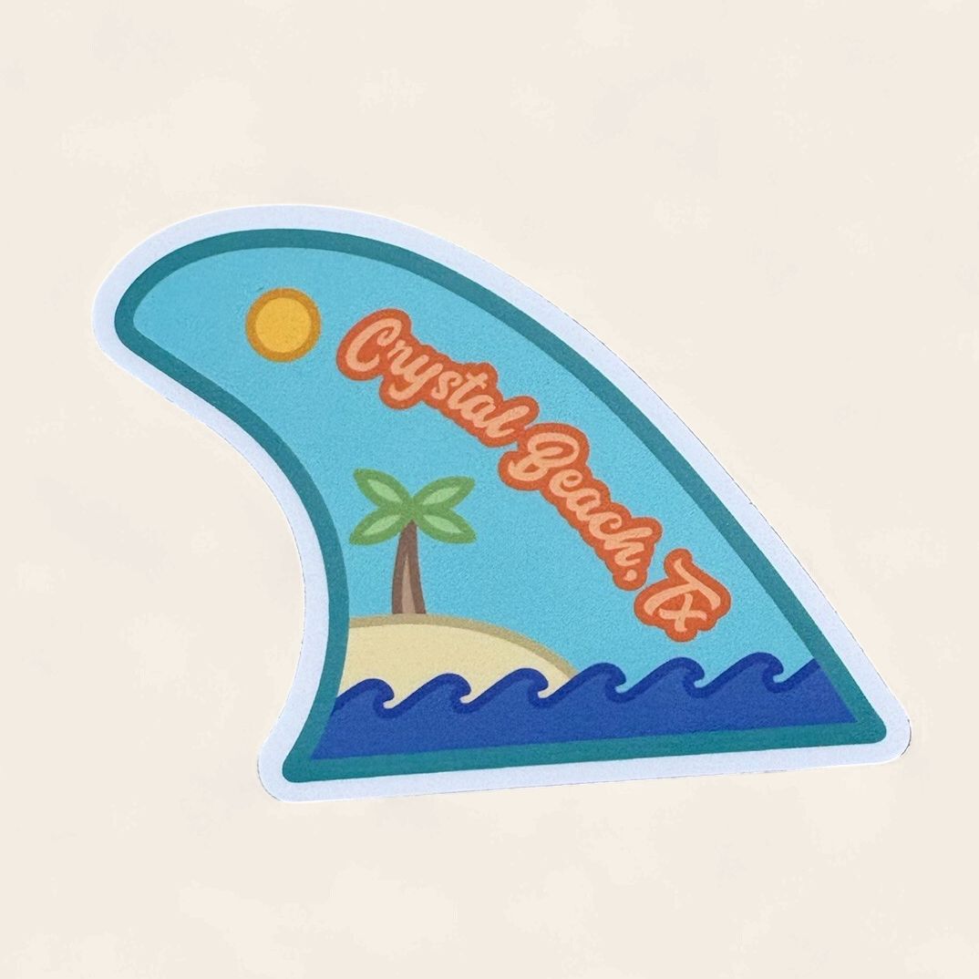 SURF FIN - CRYSTAL BEACH TX | STICKER