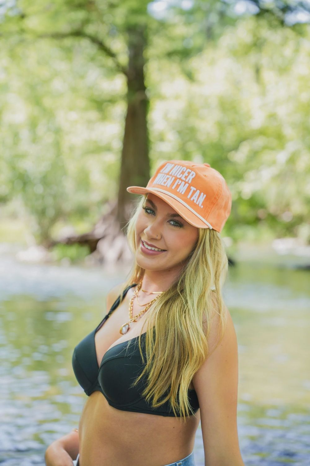 I’M NICER WHEN I’M TAN DAD CAP ORANGE