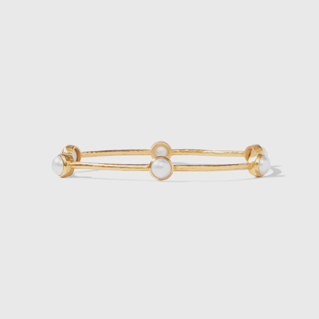 JULIE VOS MILANO LUXE BANGLE - GOLD - PEARL (M)