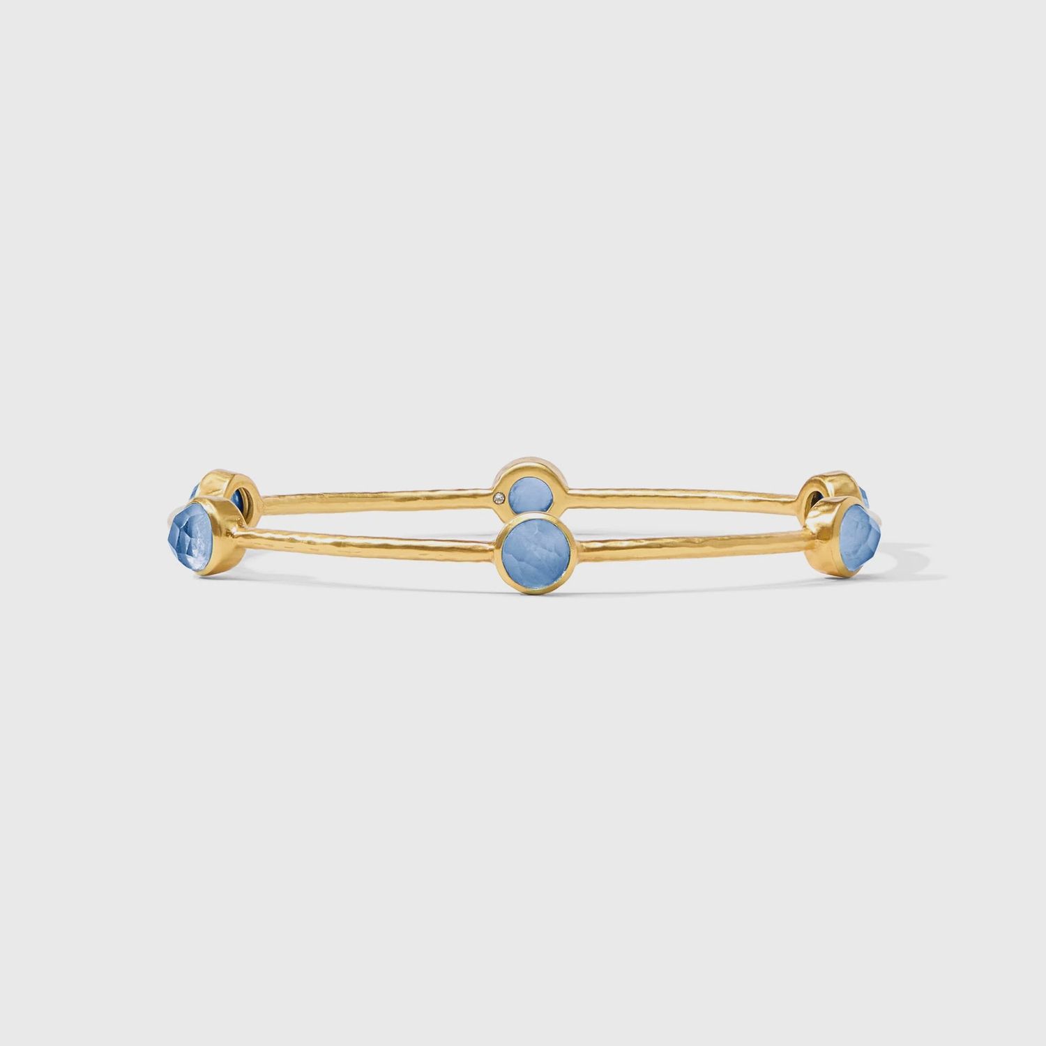JULIE VOS MILANO LUXE BANGLE - IRIDESCENT CHALCEDONY BLUE-M