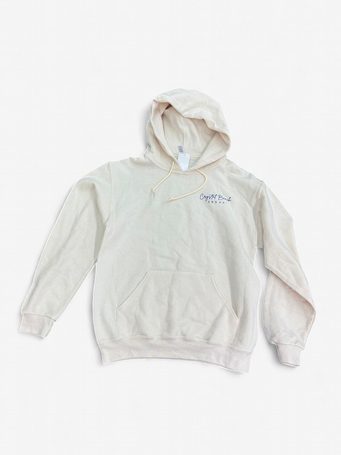 CRYSTAL BEACH ADULT HOODED SWEATSHIRT-SWEET CREAM HEATHER