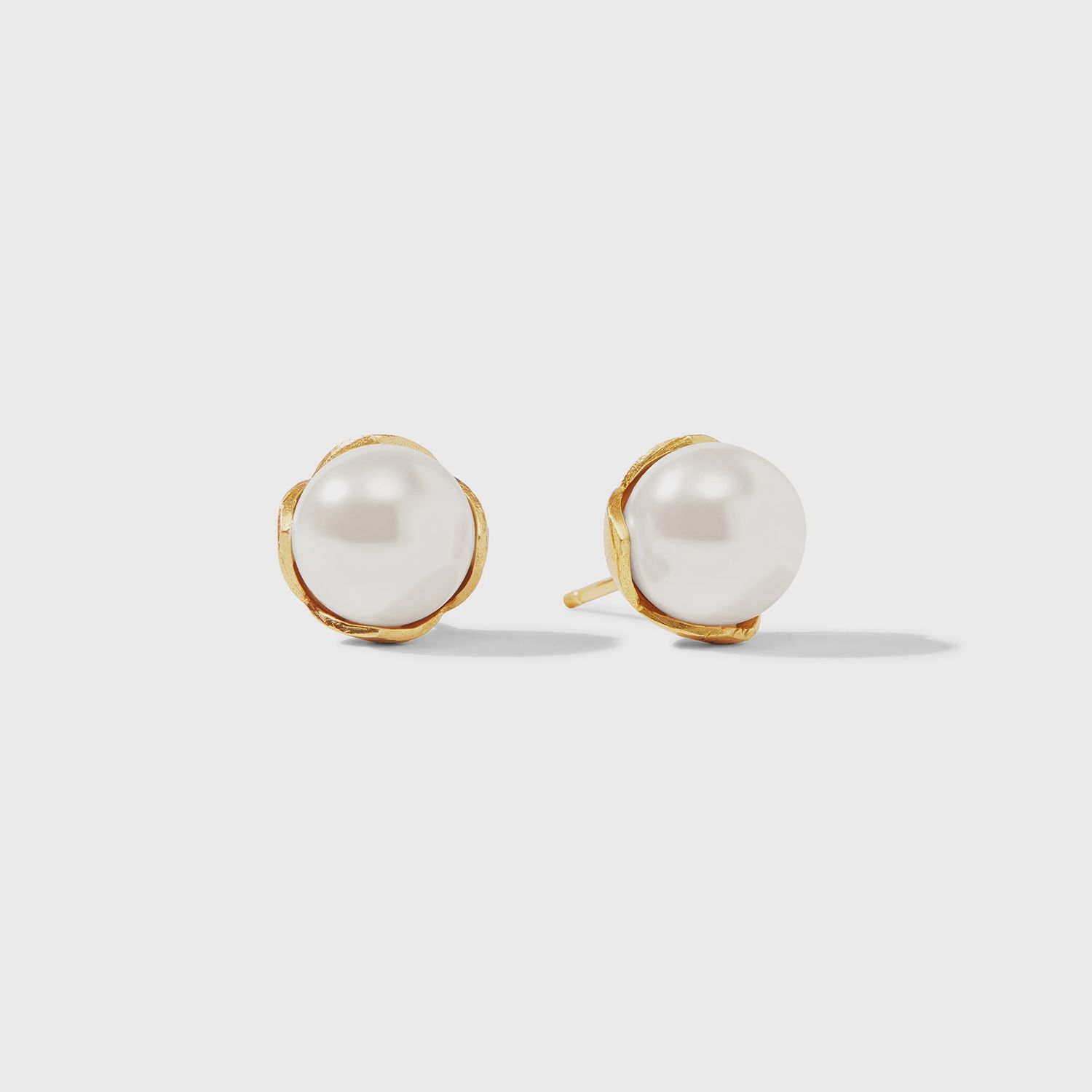 JULIE VOS PENELOPE STUD - GOLD PEARL, Size: M