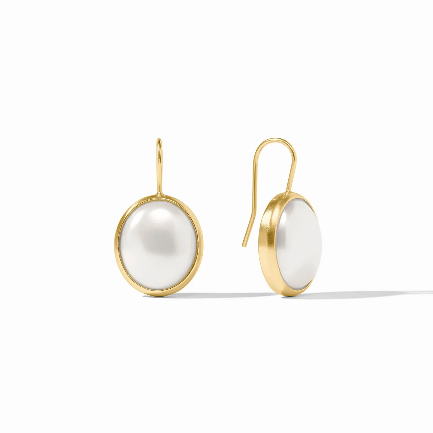 JULIE VOS LAGUNA STONE EARRING-PEARL-OS - GOLD