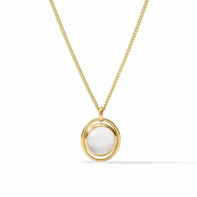 JULIE VOS LAGUNA SOLITAIRE NECKLACE-IRIDESCENT CLEAR CRYSTAL-OS - GOLD