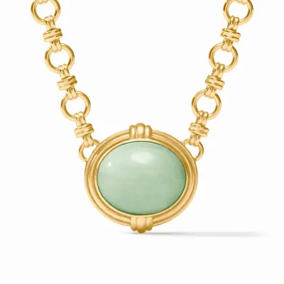 JULIE VOS PORTOFINO DEMI NECKLACE-AQUA JADE-OS - GOLD