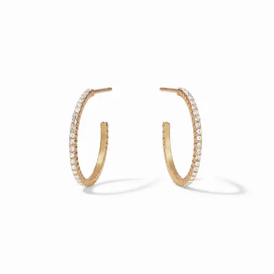 JULIE VOS WINDSOR HOOP-CUBIC ZIRCONIA-S - GOLD