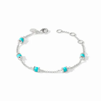 JULIE VOS HYDRA DELICATE BRACELET-TURQUOISE BLUE-OS - SILVER